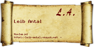 Leib Antal névjegykártya